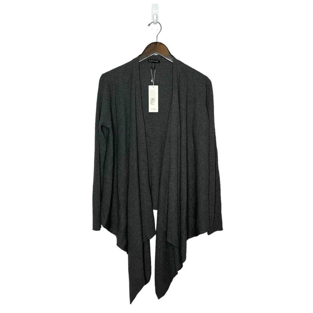 NWT Eileen Fisher Angle Front Cardigan Gray Size Small